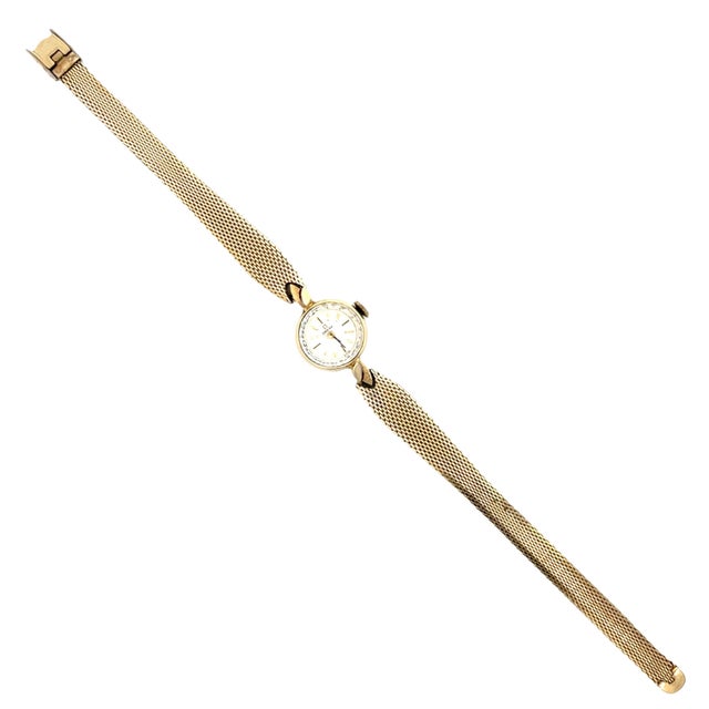 Mid 20th Century Omega 14k Yellow Gold Manual Wind Ladies Wrist Watch For Sale - Image 10 of 11