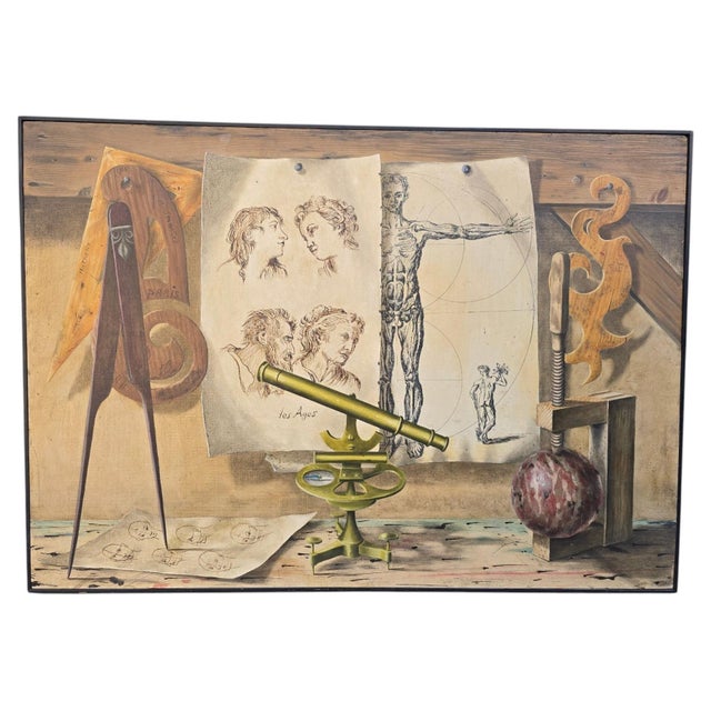 Lucien Mathelin, Figurative Composition, Mid-20th Century, Oil Painting on Panel For Sale - Image 14 of 14
