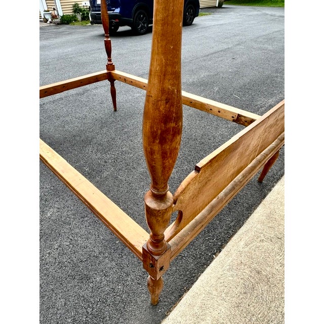 Antique Early 19th Century American Curly Maple Canopy Bed For Sale - Image 9 of 12
