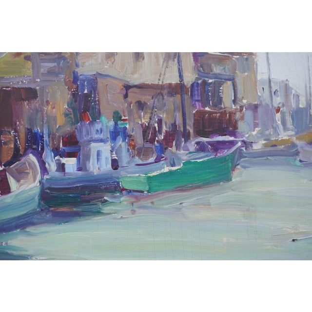 Realism Nell Walker Warner, Monterey Bay, Cannery Row, Rare Oil on Board 1930s-40s For Sale - Image 3 of 7