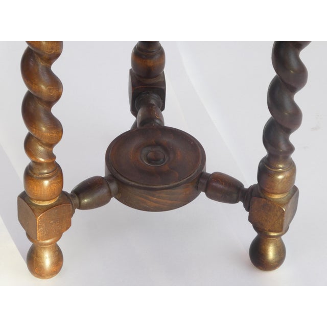 Wood Small Vintage Plant Stand with Turned Legs, 1920s For Sale - Image 7 of 9