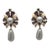 Vintage Signed Crown Trifari Faux-Topaz & Faux-Grey Pearl Drop Clip Earrings-2 Pieces For Sale