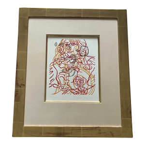 David Salle Original Block Print, Signed, 235/500, Nicely Framed in Gold Leaf