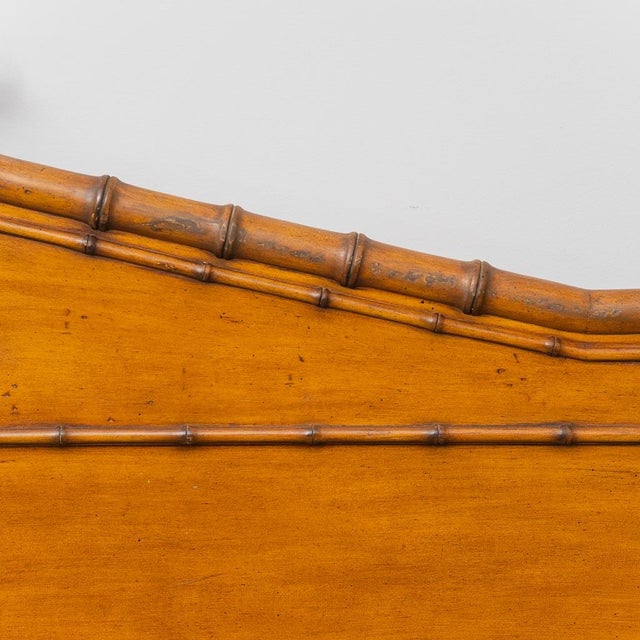 French Double Bed in Wood and Bamboo, 1940s For Sale - Image 13 of 14