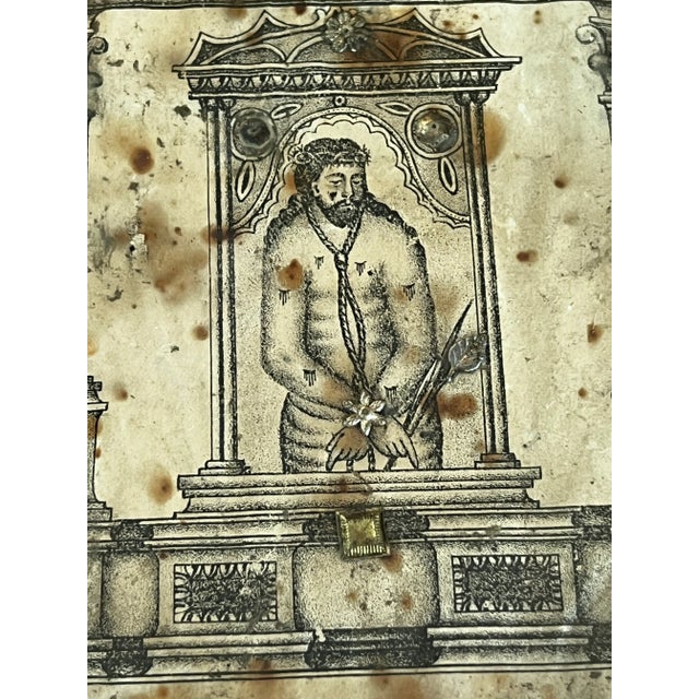 19th Century Lord of the Cane Retablo For Sale - Image 10 of 12