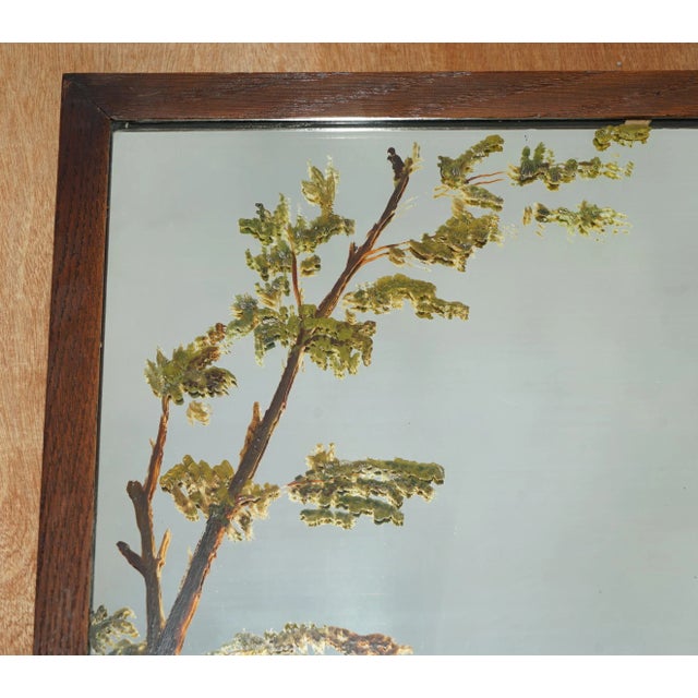 Victorian Hand Painted Wall Hanging Mirror Depicting Lady For Sale - Image 5 of 10