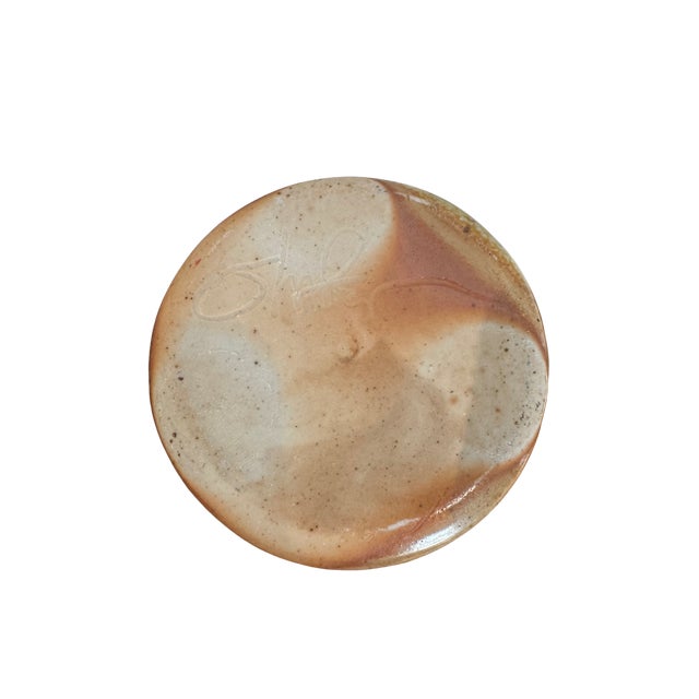 Early 21st Century 18” Signed Studio Pottery Sculptural Ceramic Vase in Neutral Sand & Stone Glaze For Sale - Image 5 of 9