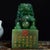 Traditional Shoushan Stone Guardian Lion Seal – 6" Foo Dog Stamp With Gilt Calligraphy & Red Seal Paste For Sale - Image 3 of 9