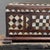 Antique Folk Art Mother of Pearl Inlaid Hand Carved Footed Table Box For Sale - Image 9 of 12