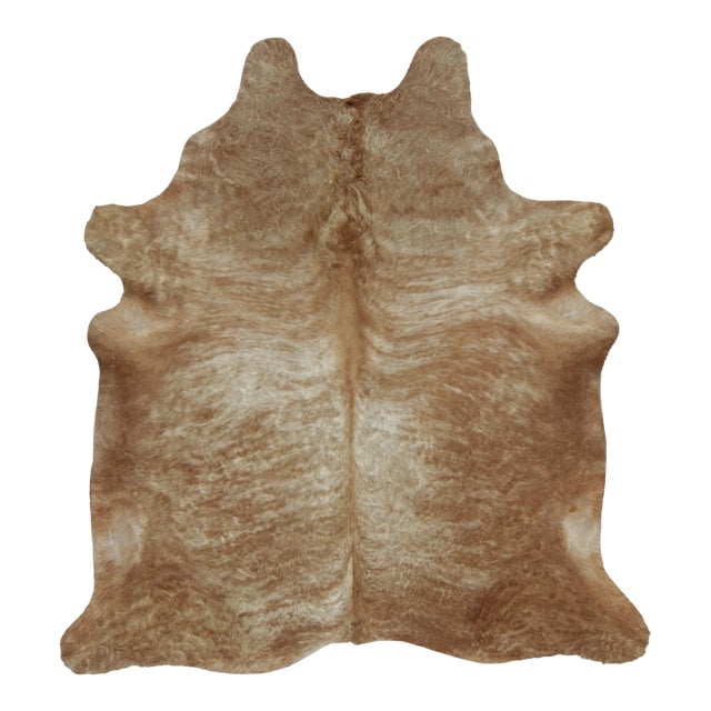 Rug & Kilim’s Contemporary Cowhide Rug With Wavy Stripes in Brown & Beige Tones For Sale