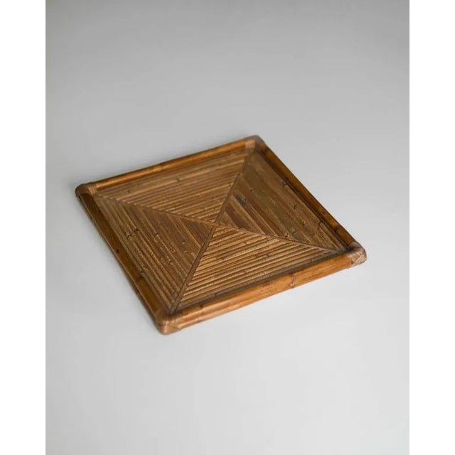 Large Bamboo Tray with Methacrylate Top, in Flawless conditions. Designed 1980 to 1989