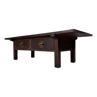 Japanese Low Writing Table with Two Drawers, 1920s For Sale