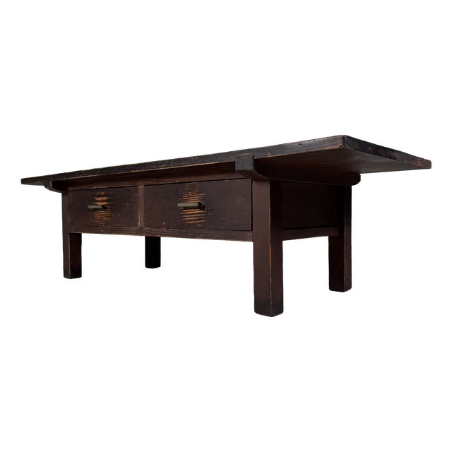 Japanese Low Writing Table with Two Drawers, 1920s For Sale