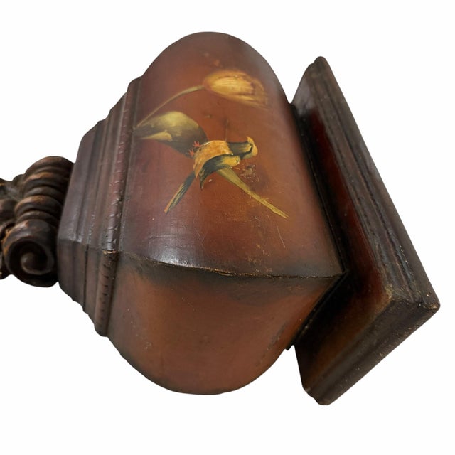 Vintage Hand Painted Bird Design Decorative Wall Display Bracket in the Style of Gebr. Van Paridon Dutch For Sale - Image 6 of 11