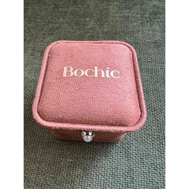 Rose Bochic “Orient” Rose Quartz & Light Blue Topaz Ring Set In 18K Gold & Silver For Sale - Image 8 of 9