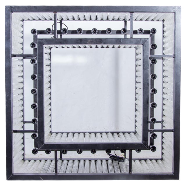 Large Art Relief Glass Tube Ceiling Light, 1980s For Sale