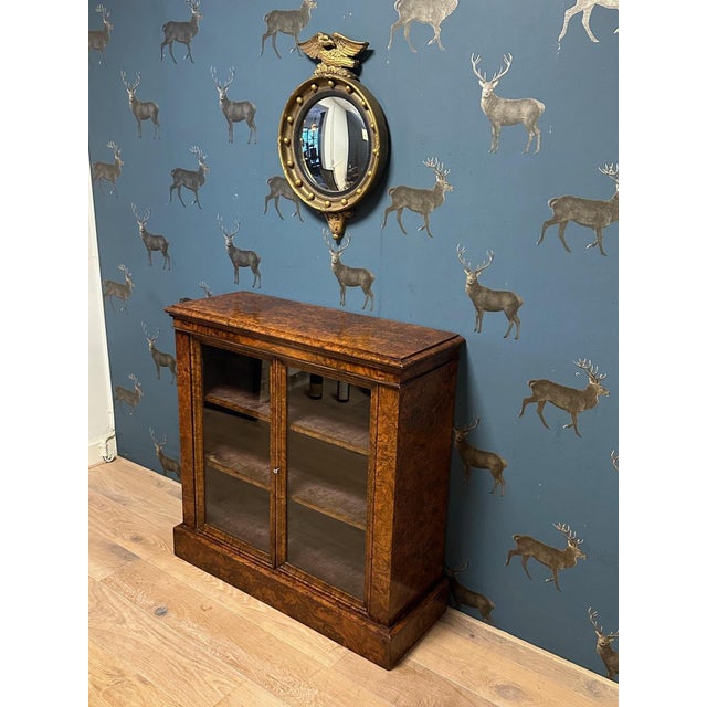 Wood Small Antique Bookcase in Walnut, 1890s For Sale - Image 7 of 17
