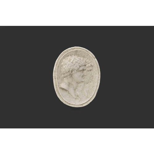 Ancient Neoclassical Cameo Intaglio in biscuit. Italy, 19th Century. Good condition.