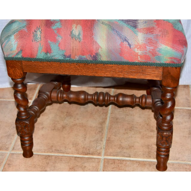 Renaissance Barley Twist English Carved Wood Side Chair For Sale In Palm Springs - Image 6 of 12