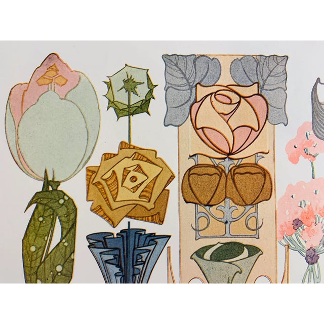 1950s Art Nouveau Matted Print For Sale In New York - Image 6 of 7