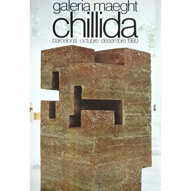 Modern Eduardo Chillida for Galería Maeght Barcelona Exhibition Poster, 1980s For Sale - Image 3 of 3