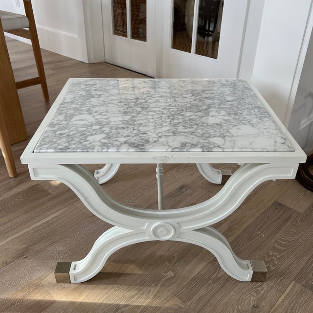 Stone Jonathan Adler White Marble Top Accent Table For Sale - Image 7 of 7