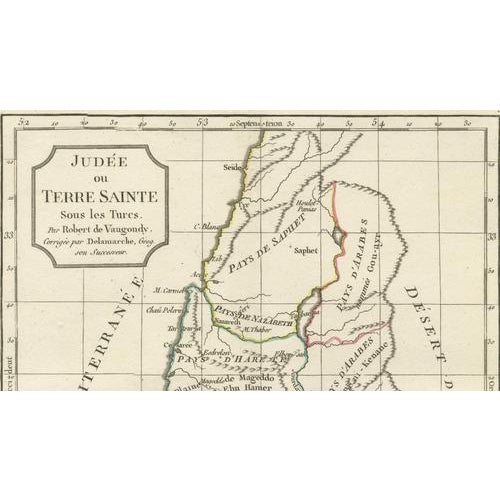 Judee Ou Terre Sainte Map of the Holy Land and Jerusalem, 1806 For Sale - Image 6 of 9