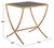 Industrial Debbie Square Metal Accent Table in Brass with Black Marble Top For Sale - Image 3 of 8