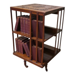 Antique Revolving Oak Bookcase, 1900 For Sale