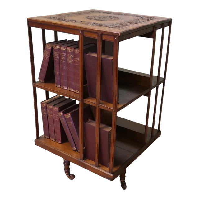 Antique Revolving Oak Bookcase, 1900 For Sale