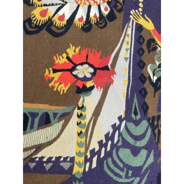 Mid-Century Modern French Tapestry by Mileva for Aubusson, 1940s For Sale - Image 13 of 18
