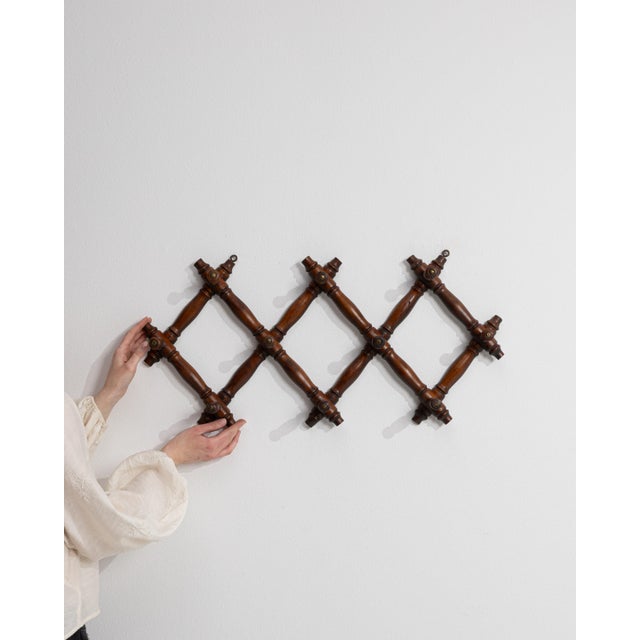 Early 20th Century French Faux Bamboo Wooden Coat Hanger Rack For Sale - Image 11 of 12