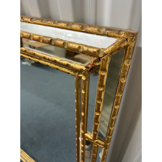 Late 20th Century Vintage Beveled & Gold Tone Glass Wall Mirror | Chairish