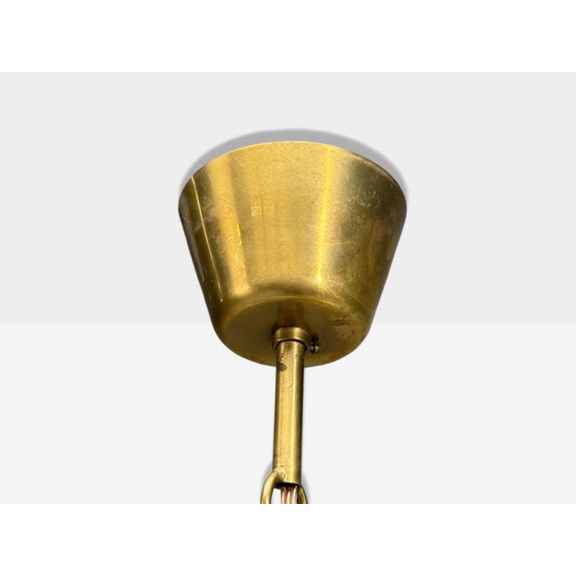 Hans Bergström Attr., Pendant Light, Brass, Wood, Sweden, 1920s For Sale - Image 9 of 9