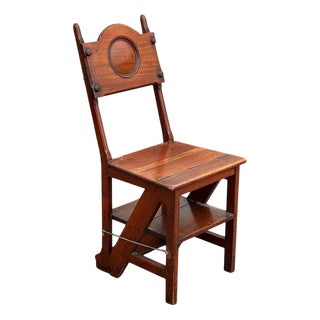 Metamorphic Mahogany Chair, 1890 For Sale