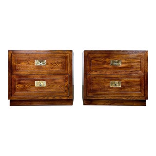 Vintage Henredon Scene One Campaign Style Nightstands/Side Tables—a Pair For Sale