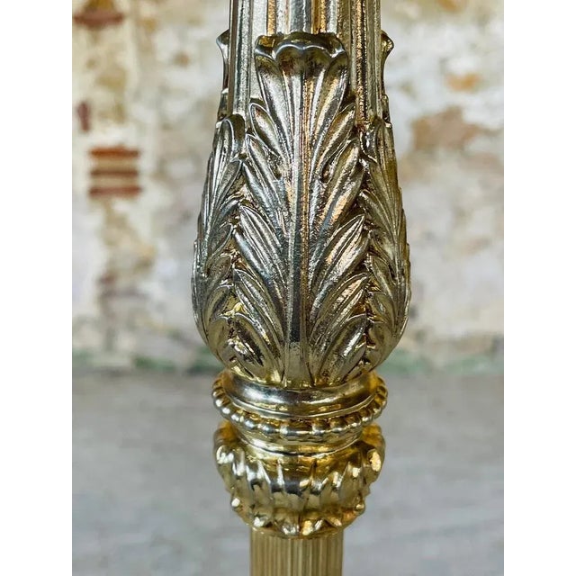Vintage Floor Lamp with Gilded Brass Decor, 1960s For Sale - Image 9 of 18