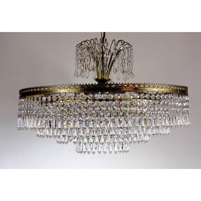 Brass and Lead Crystal 5-Light Chandelier by Joska Bodenmais, 1970s For Sale - Image 11 of 11