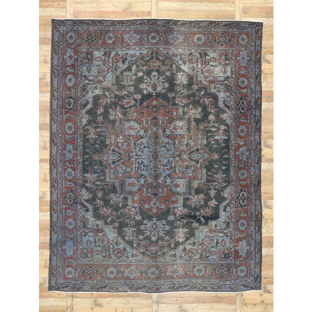 Antique Turkish Heriz Rug, 09'11 X 12'10 For Sale - Image 11 of 12