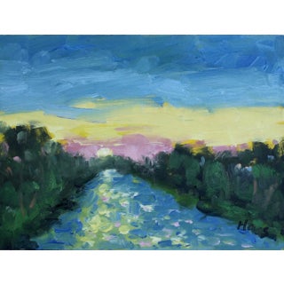Modern Oil Landscape of the Cane River For Sale
