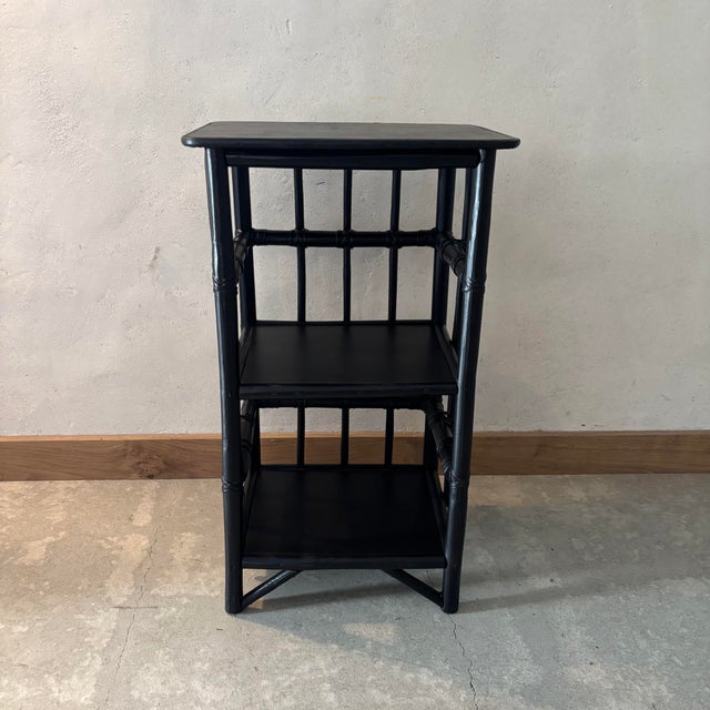 Vintage Black Rattan Shelves For Sale - Image 6 of 6