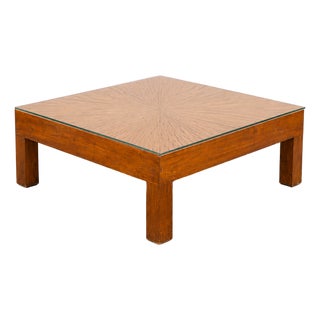 Vintage Straw Marquetry Coffee Table, 2000s For Sale