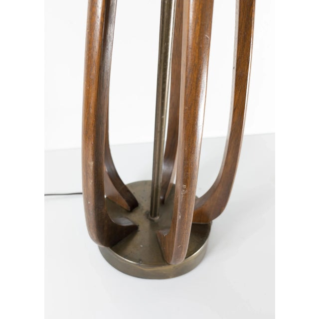 Mid 20th Century Mid-Century Modern Walnut and Brass Danish Style Table Lamp After Adrian Pearsall For Sale - Image 5 of 10