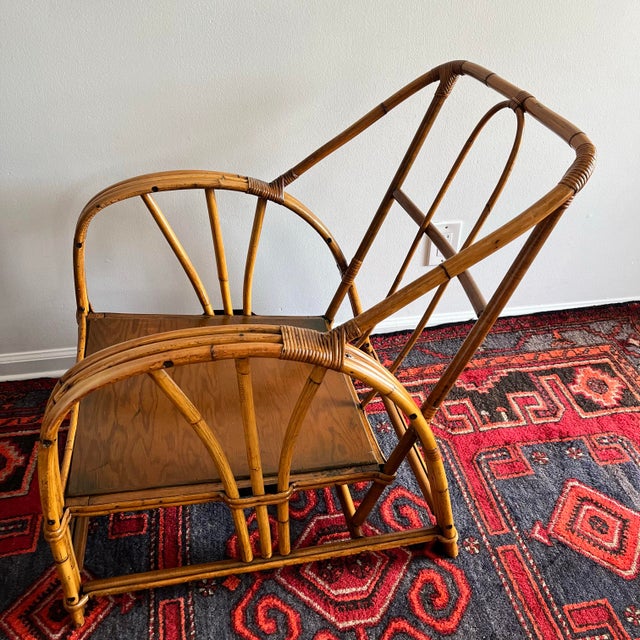 1950s -Century Bamboo & Rattan Lounge Chair For Sale In West Palm - Image 6 of 10