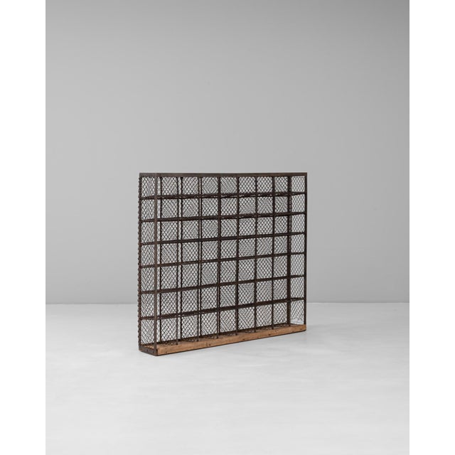 Mid 20th Century French Metal Shelf On Wooden Base For Sale - Image 18 of 18