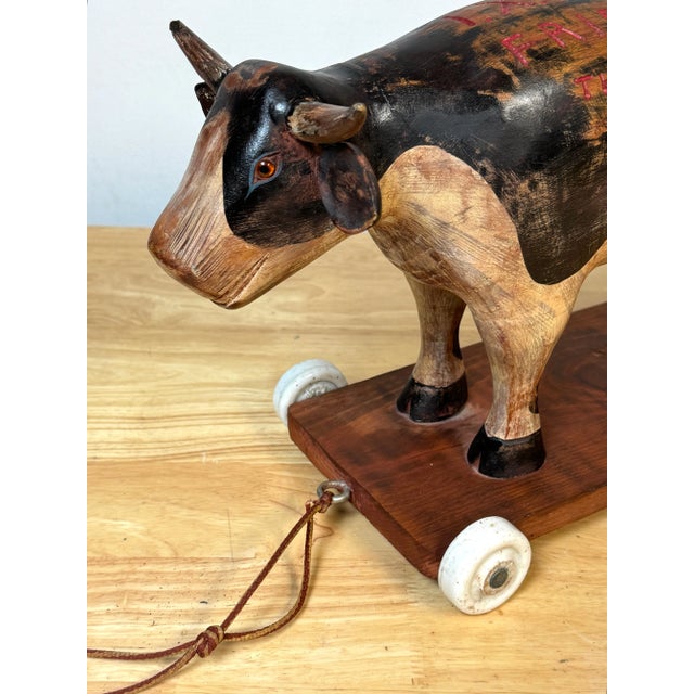 Folk Art Advertising IXL Creamery, 1944, Hand Carved Milk Cow Prize/ Trade Sign For Sale - Image 9 of 12