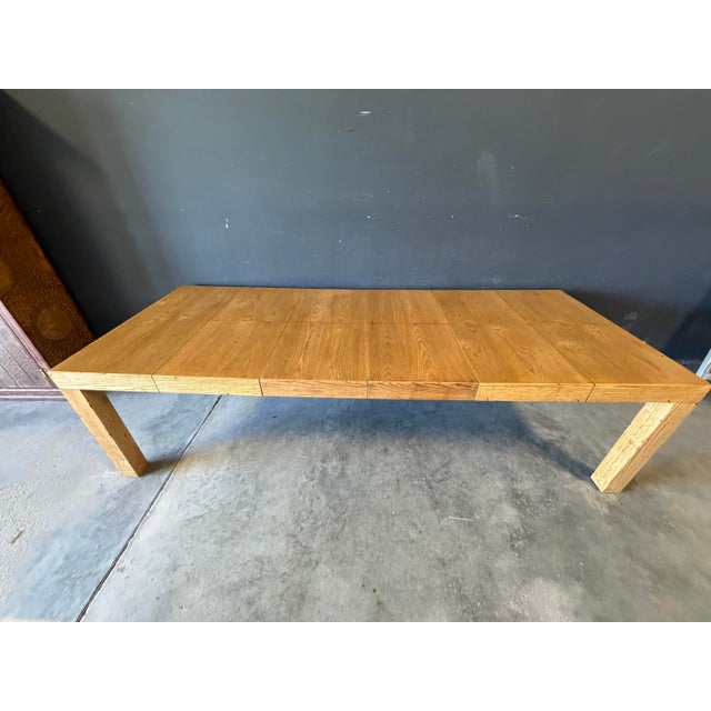 Vintage Postmodern Solid White Oak Parsons Dining Table For Sale - Image 12 of 12