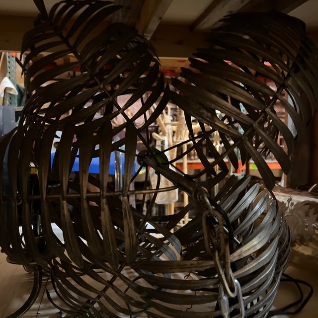 1970s Gold Medal Palm Leaf Chandelier For Sale In Atlanta - Image 6 of 7