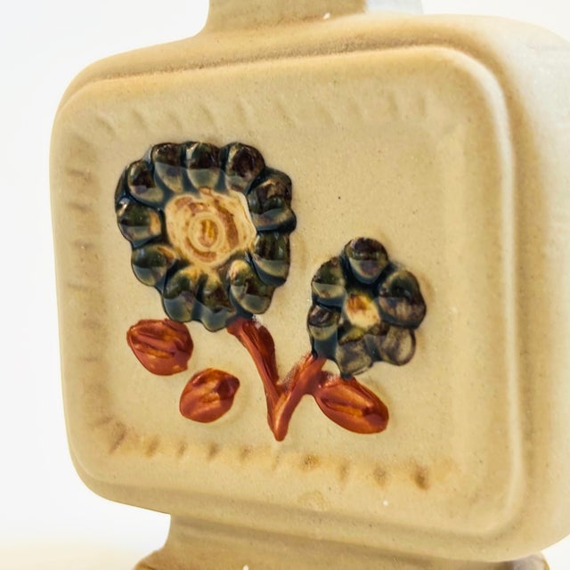 Mid 20th Century Mid Century Floral Pottery Bud Vase For Sale - Image 5 of 8