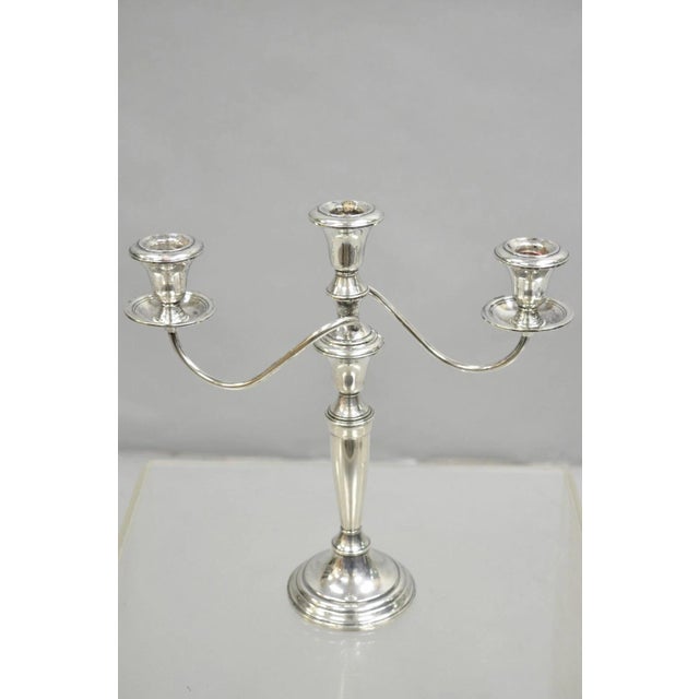 Vintage Revere Silversmiths Sterling Silver Weighted (cement reinforced) 3 Arm Candelabra Candle Holder. Circa Mid 20th...